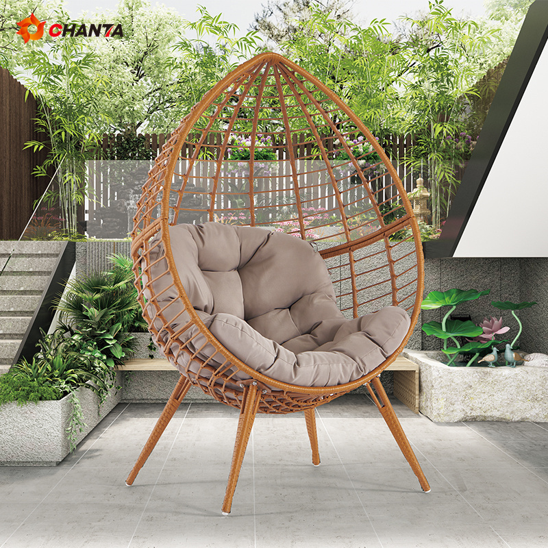 Egg Design Modern Hanging Swing Garden Single Swing Seat Chairs For Patio