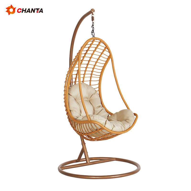 Luxury Commercial Outdoor Adult Steel Tube Sling Garden Swing Chair Seat