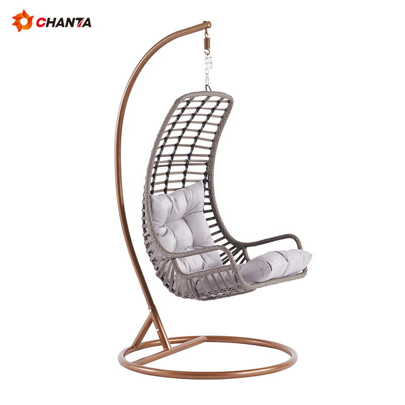 Luxury Commercial Outdoor Adult Steel Tube Sling Garden Swing Chair Seat