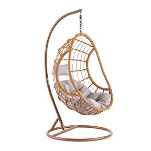 High Quality Aluminum Frame 350 Lbs Capacity Swing Egg Swing Chair Hanging Rattan With Stand Indoor Outdoor Chair