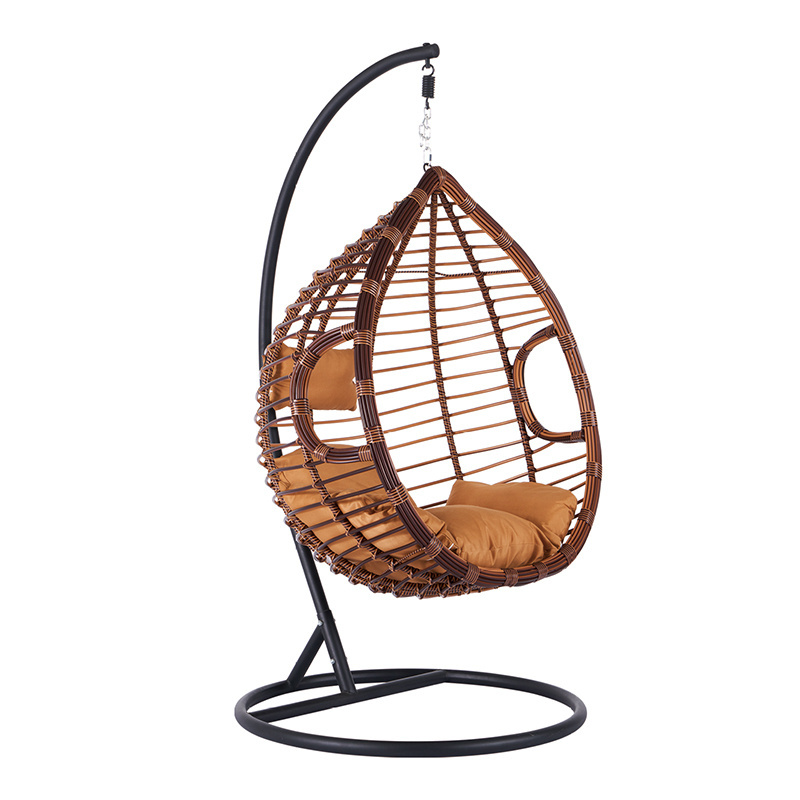 Chanta New design Outdoor Balcony Garden Living Room silla colgante PE Wicker Rattan Single Person Hanging Swing Egg Chair