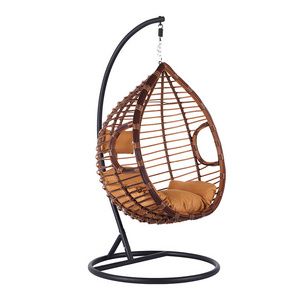 Chanta New design Outdoor Balcony Garden Living Room silla colgante PE Wicker Rattan Single Person Hanging Swing Egg Chair