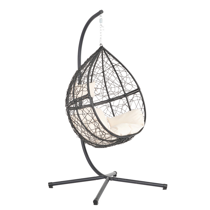 Chanta New design Outdoor Balcony Garden Living Room silla colgante PE Wicker Rattan Single Person Hanging Swing Egg Chair