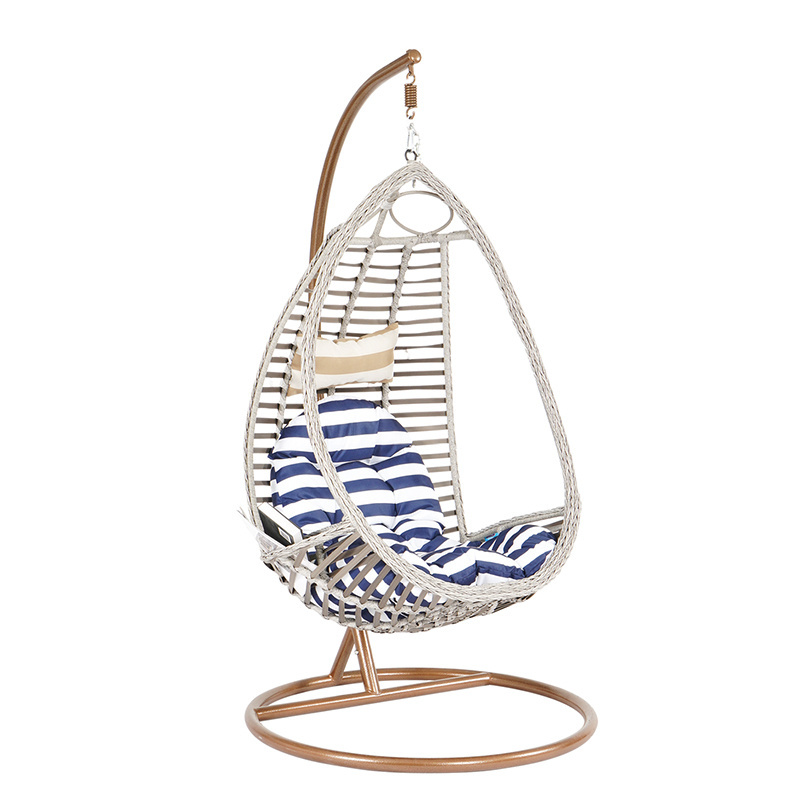 Chanta New design Outdoor Balcony Garden Living Room silla colgante PE Wicker Rattan Single Person Hanging Swing Egg Chair