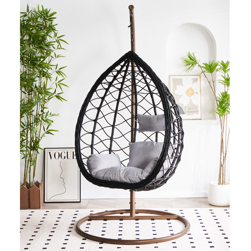 Chanta Cheap price indoor outdoor  modern hanging swing chair bamboo patio rattan wicker egg swing clear chair