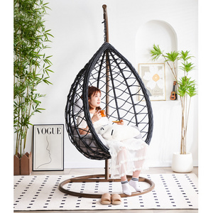 Chanta Cheap price indoor outdoor  modern hanging swing chair bamboo patio rattan wicker egg swing clear chair