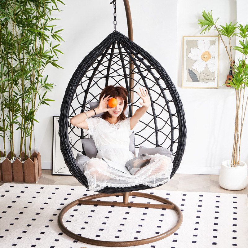 Chanta Outdoor Balcony Garden Living Room silla colgante PE Wicker Rattan Single Person Hanging Swing Egg Chair