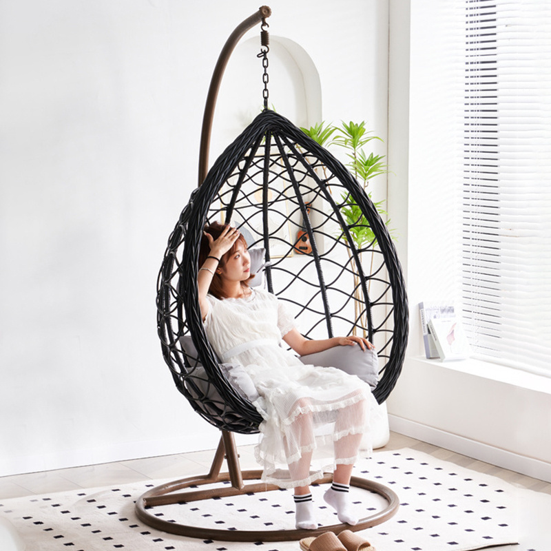 Chanta Outdoor Balcony Garden Living Room silla colgante PE Wicker Rattan Single Person Hanging Swing Egg Chair