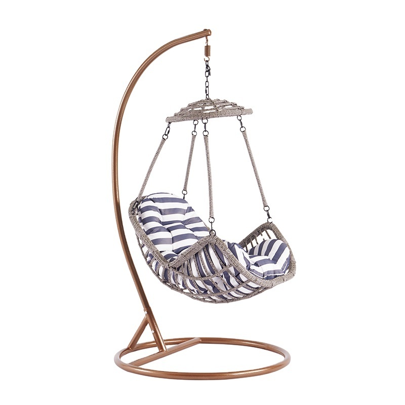 Outdoor Furniture Patio Swings Hanging Egg Swing Chair with Metal Stand Indoor Wicker Rattan Garden Adult Bedroom Furniture Felt