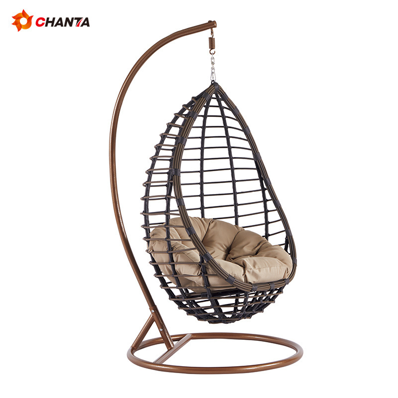 Latest Design Outdoor Swings 2 Seater Garden Grey Swinging Chair With 2 Seat