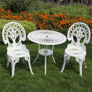 Outdoor cast aluminum table and chair wrought iron leisure balcony open-air garden courtyard set