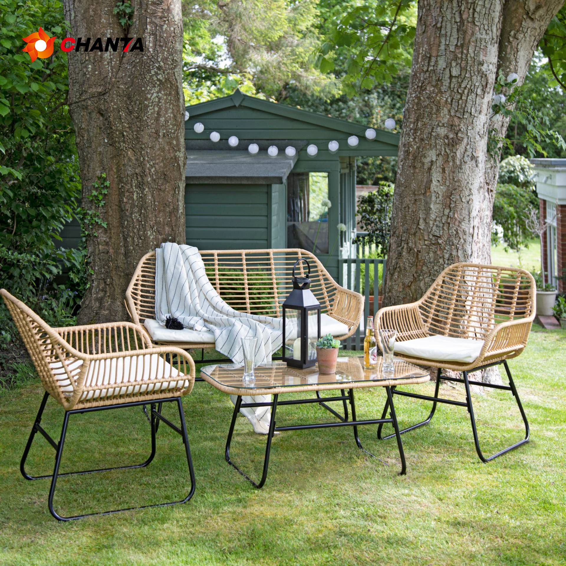 2024 new style Industrial hot welcomed rattan chair Outdoor Garden Woven rattan chair