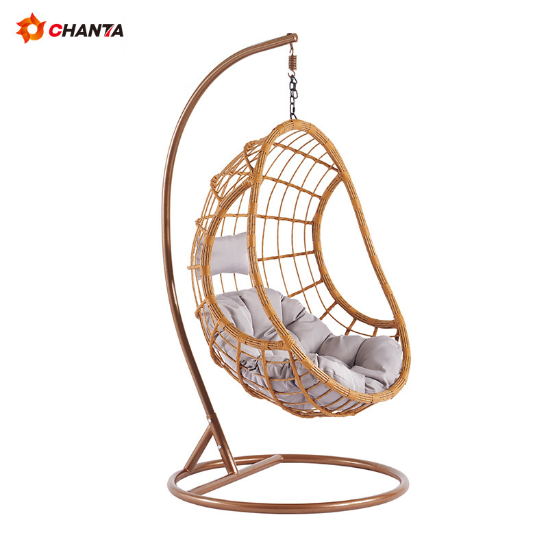 Egg chair swing with stand cushion rattan with legs ball half wicker kids adult size chair swing rattan hanging egg chair