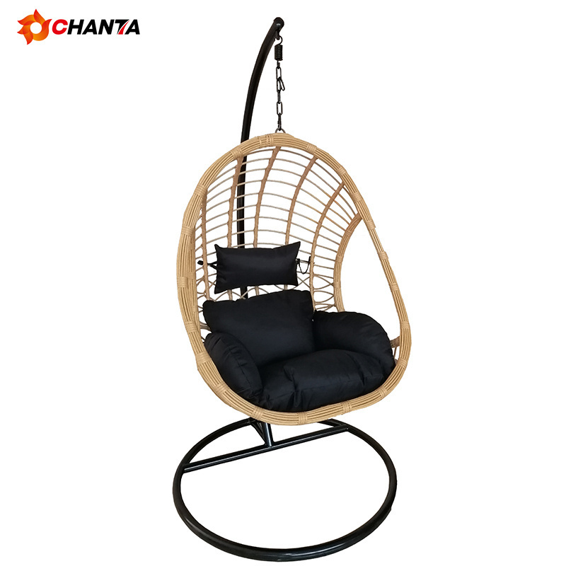 Egg chair swing with stand cushion rattan with legs ball half wicker kids adult size chair swing rattan hanging egg chair