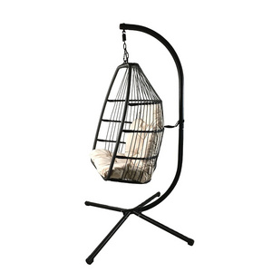 2024 NEW Product !!Outdoor Egg Swing Chair Hanging Rattan Garden Outdoor Furniture Hanging Patio Swing Chair With Stand