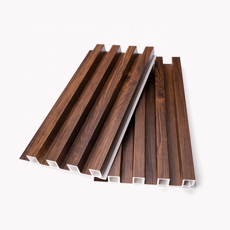 High Quality Fulted Wood Composite Planking Artificial Wall Panel Pvc Shiplap Wall Paneling