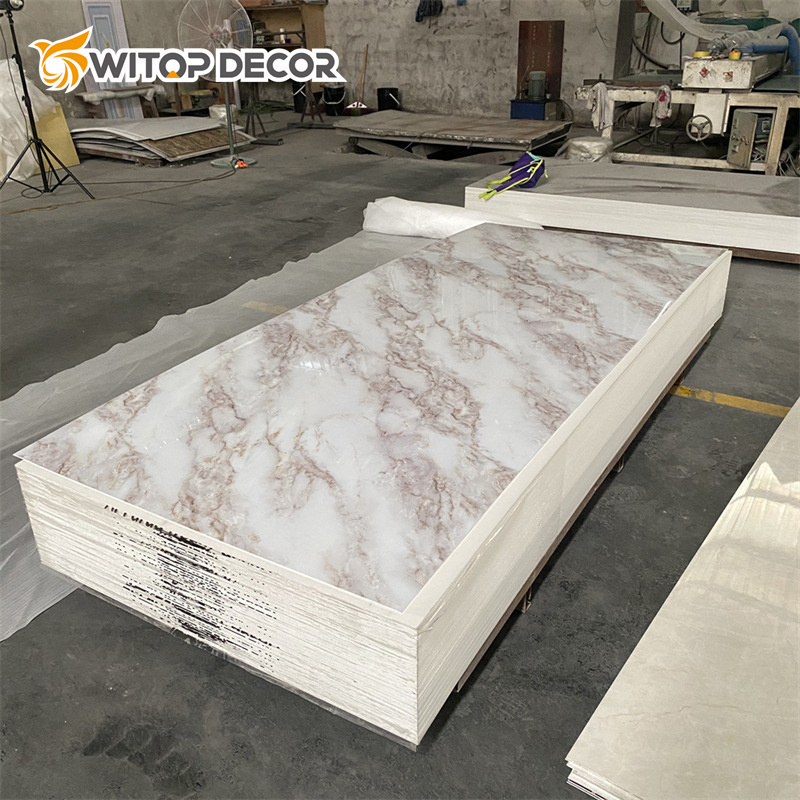 Light Grey Pvc Laminated Marble Sheet For Interior Walls