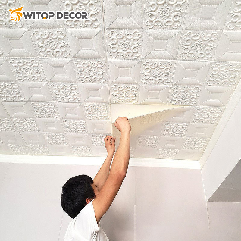 Brick 3d Tile Embossed Wall Stickers Design Decorative Wall Paper For Apartment