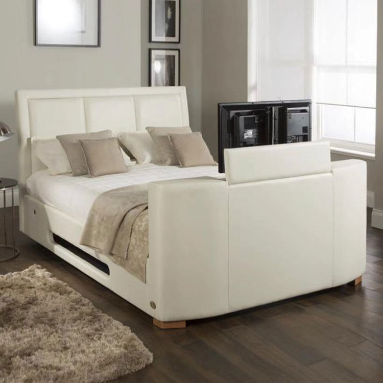 contemporary fabric upholstered bed end tv frame fabric tv bed parts high bed frame with tv