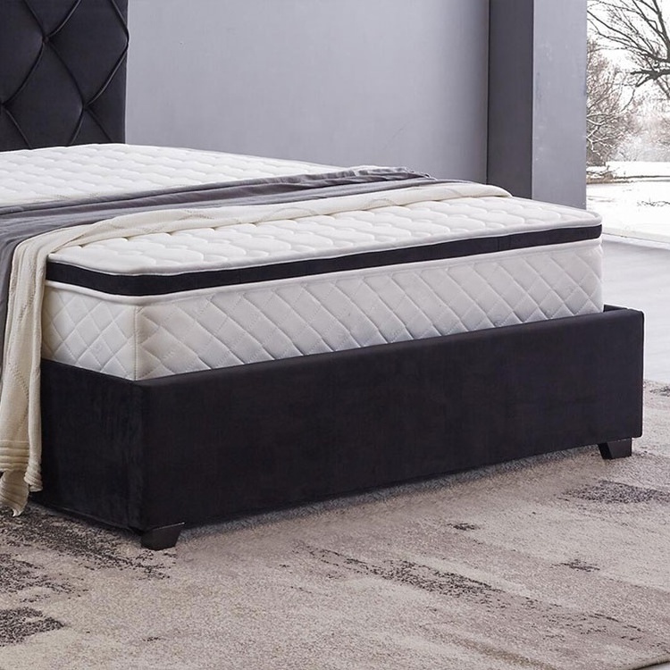 hot sale high quality wholesale king size storage mattress black fabric bed