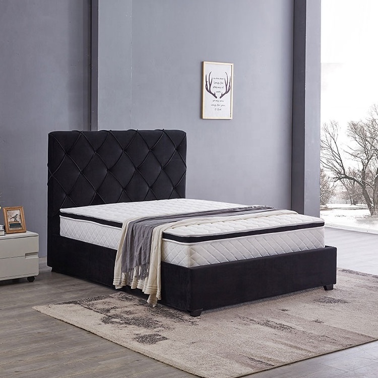 hot sale high quality wholesale king size storage mattress black fabric bed