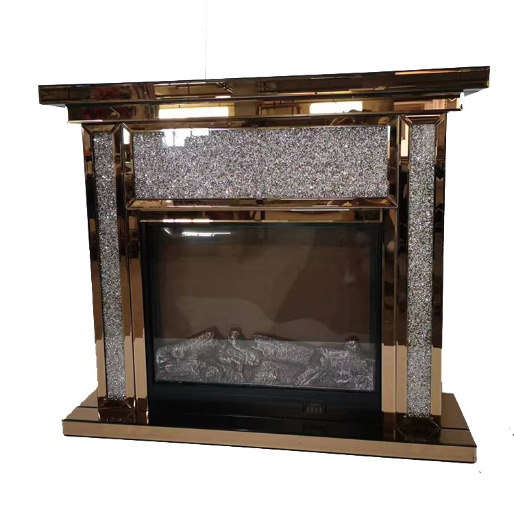 Luxury Home Furniture Mirrored Table Entrance Modern Decorative Antique fireplace Cabinet