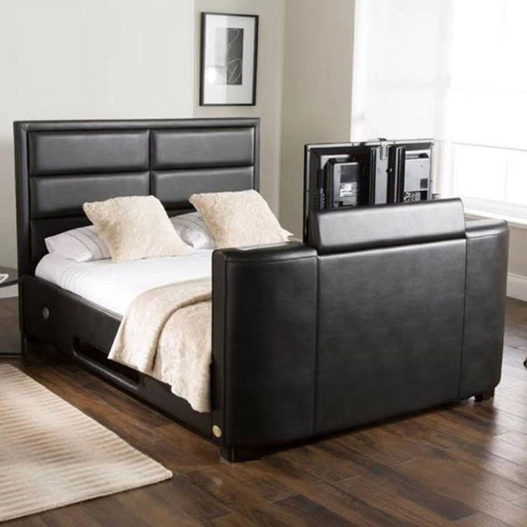 contemporary fabric upholstered bed end tv frame fabric tv bed parts high bed frame with tv