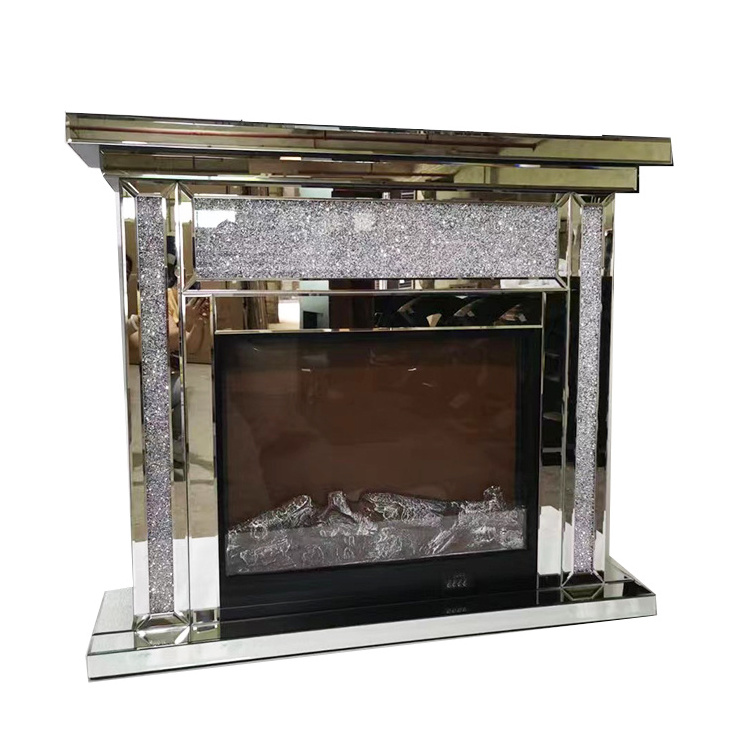 Luxury Home Furniture Mirrored Table Entrance Modern Decorative Antique fireplace Cabinet