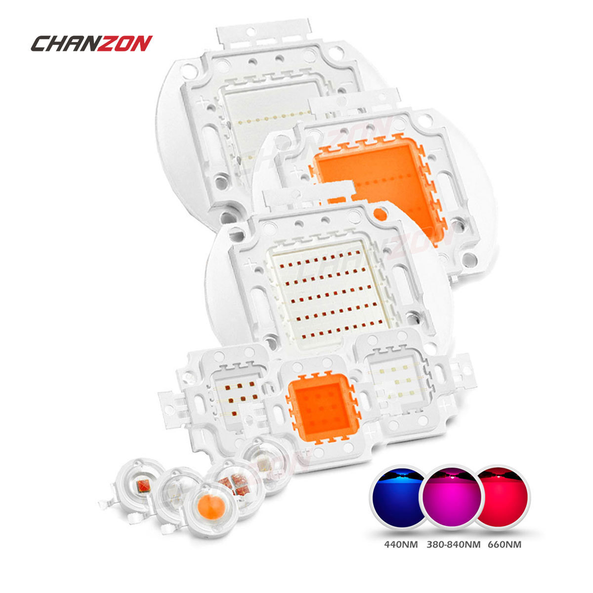 High Power LED Chip Full Spectrum Royal Blue 440nm Deep Red 660nm 1W 3W 5W 10W 20W 30W 50W 100W 660 nm for DIY Light Plant Grow