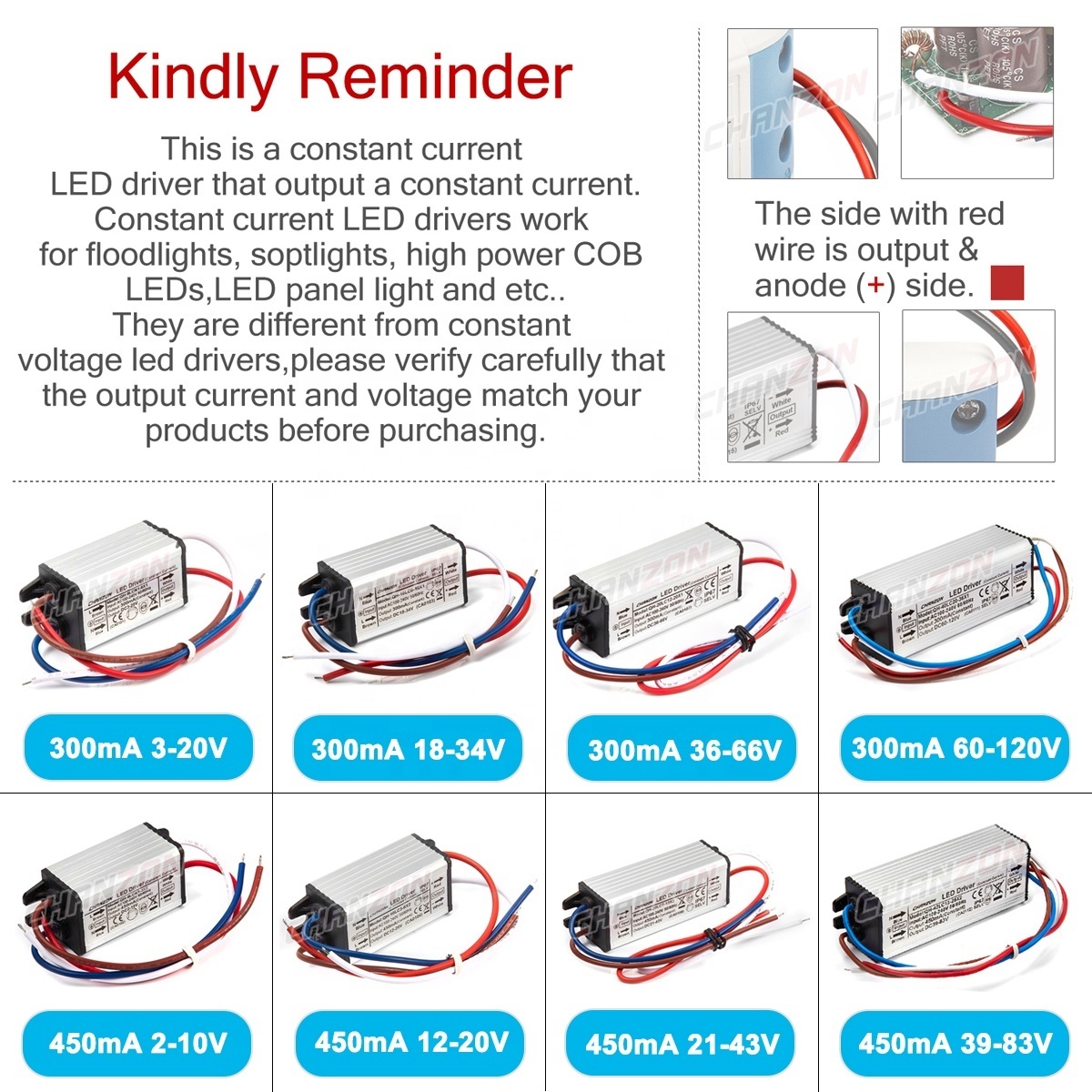 Constant Current LED Driver Waterproof IP67 1W 3W 5W 10W 20W 30W 36W 50W 100W AC 100V-240V Input 110V 220V Lighting Transformer