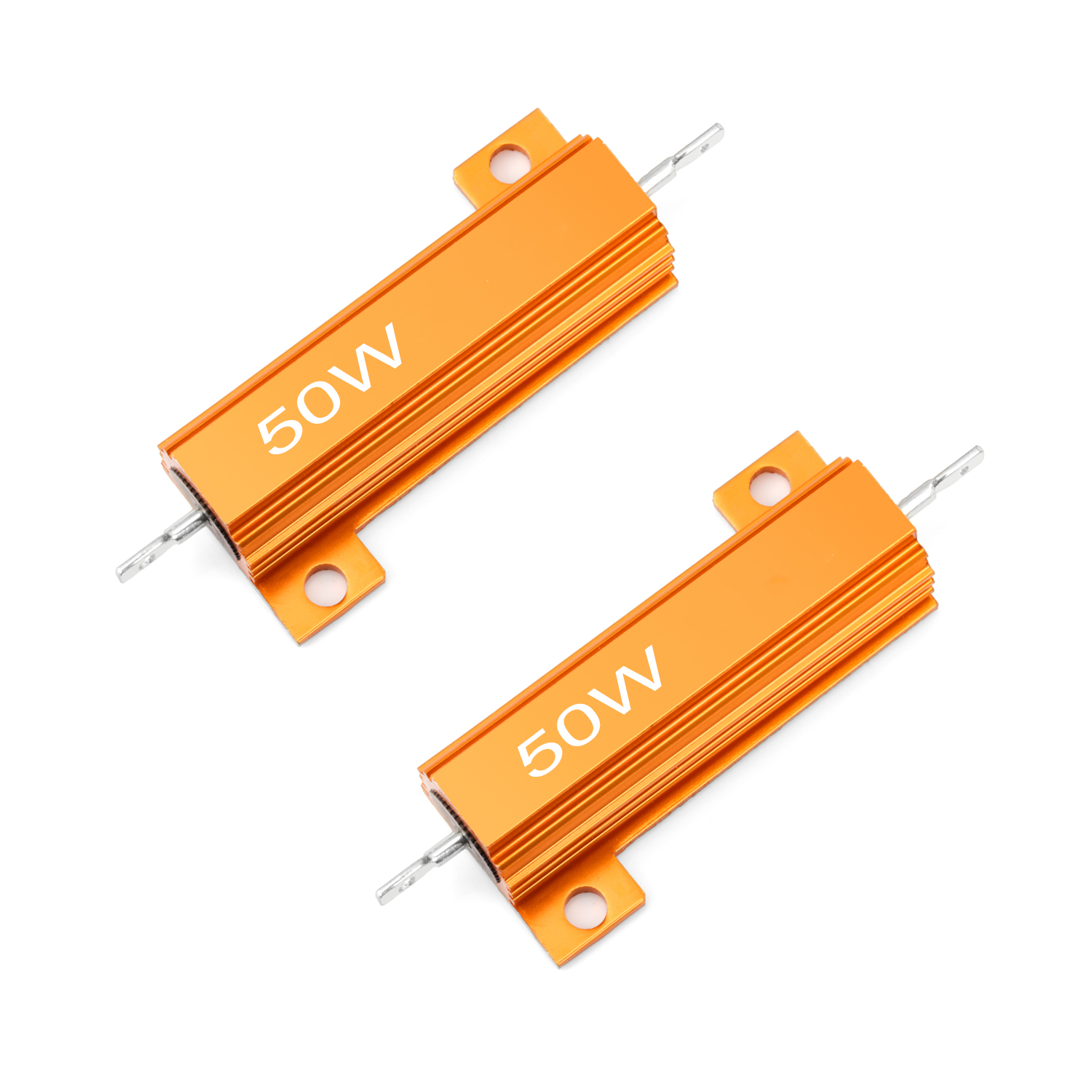 RX24 10W 25W 50W 100W  Gold Aluminum Housed Wirewound Fixed Resistor 0.01-68K Ohm Metal Shell Wire Wound Though Hole Resistance