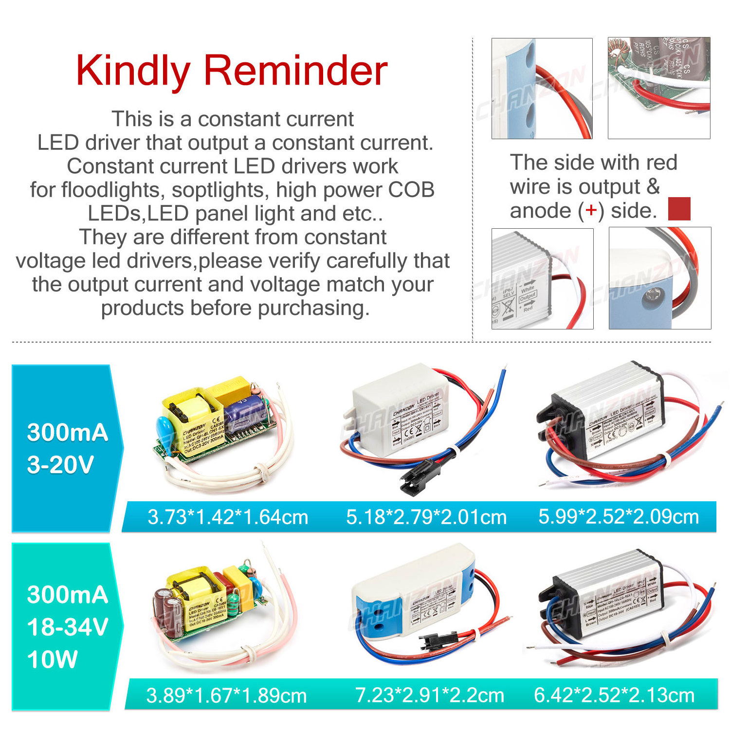 300ma 450ma 600ma 900ma 1500ma Waterproof Transformers Constant Current LED Driver for High Power LED Strip Lighting Lamp Bulb