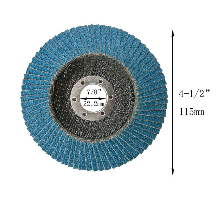 115mm Angle Grinding T27 zirconia aluminum oxide abrasive sanding flap disks for polishing stainless steel