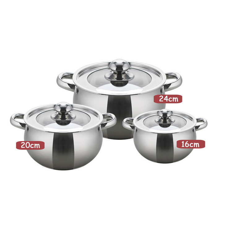 wholesale kitchen cooking sets 6pcs stainless steel cookware sets best price nonstick cooking pot soup stock pot sets