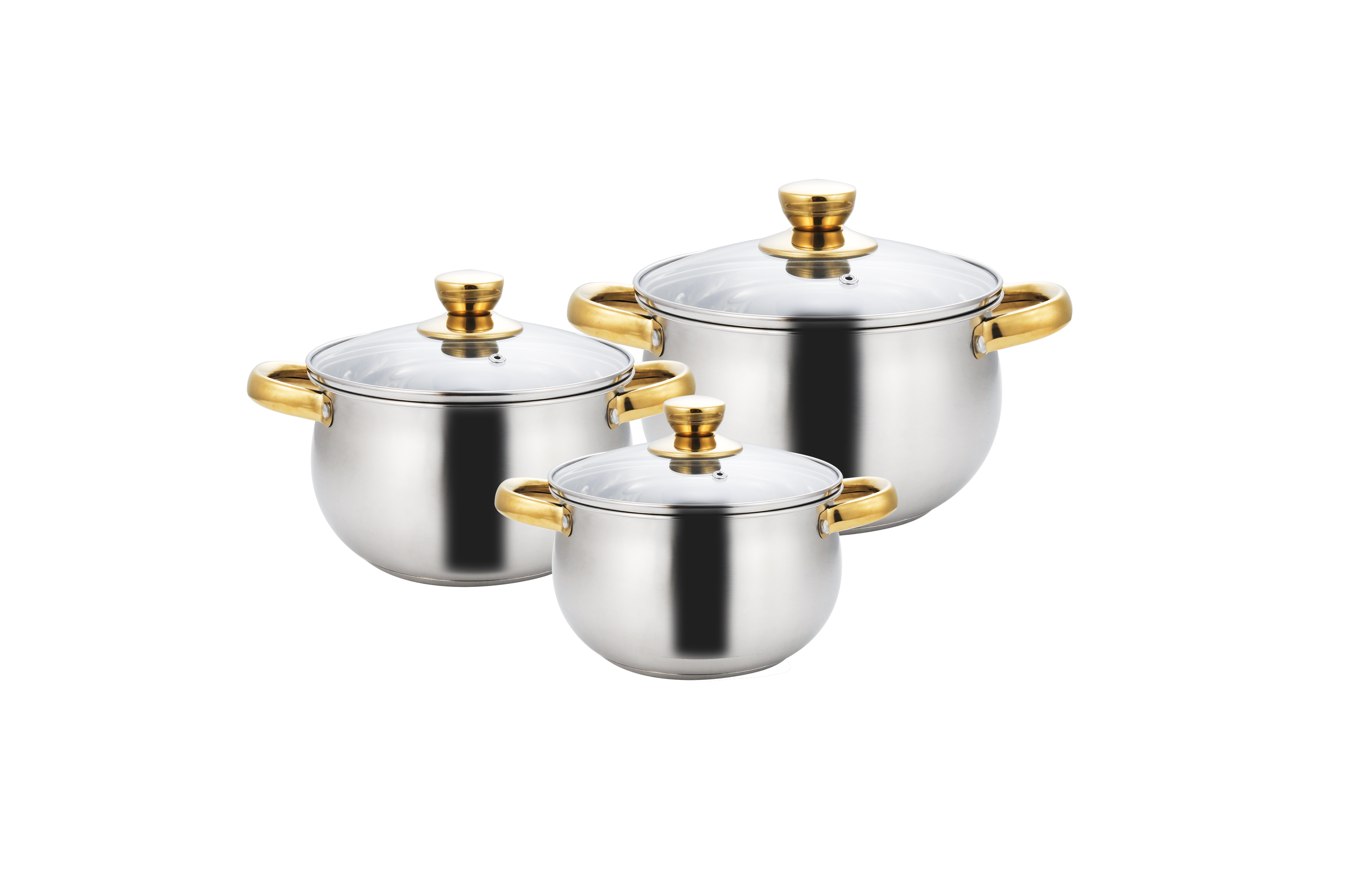 Hot Sale  Customized 12Pcs Stainless Steel Cooking Pots And Pans Cookware Set With Glass Lid