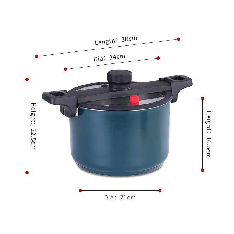 Multi-function Energy Saving 24cm Micro Low Pressure Cooker Non- stick Cooking Pot With Glass Lid