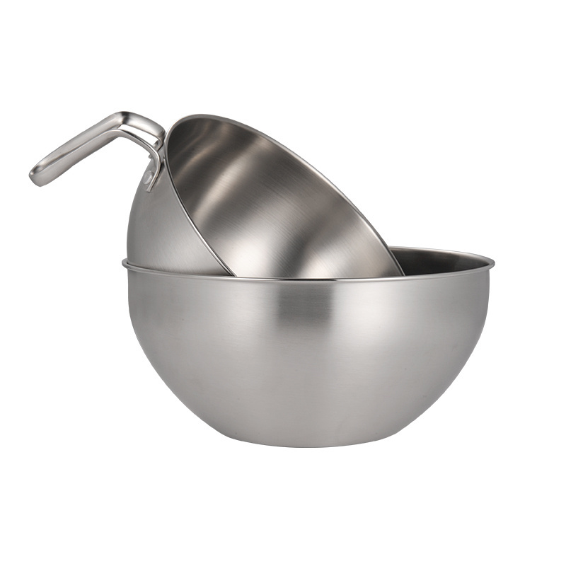 Recipiente acero inoxidable factory stainless steel 304 mixing bowls salad mixing bowl with handle