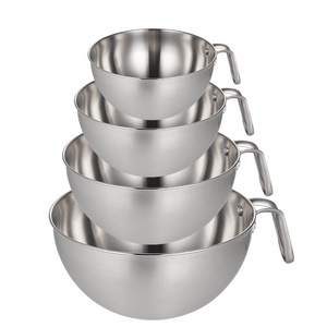 Recipiente acero inoxidable factory stainless steel 304 mixing bowls salad mixing bowl with handle