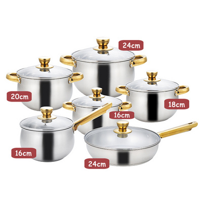 2022 Stainless Steel 12pcs Cookware Sets Non Stick Pots Sets Nonstick Casserole Kitchenware Ollas Cooking Pot Set