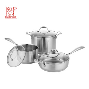 Luxury Sanding induction cooking pot and pan inox cookware set