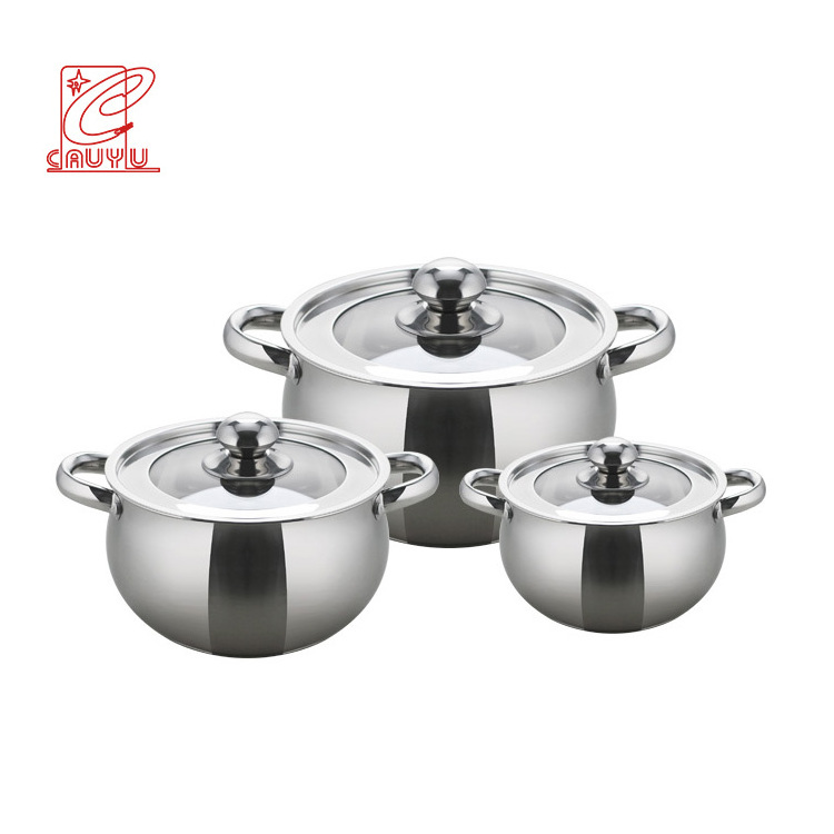 wholesale kitchen cooking sets 6pcs stainless steel cookware sets best price nonstick cooking pot soup stock pot sets