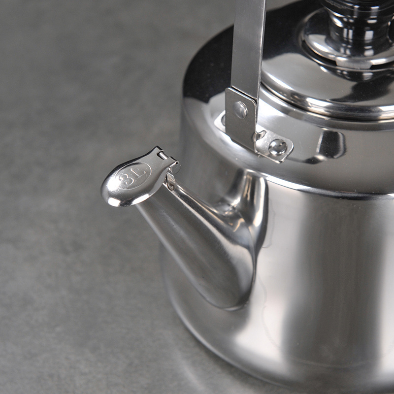 Hot Selling Stainless Steel Whistling Water Boiling Tea Kettle Teapot With Folding Handle