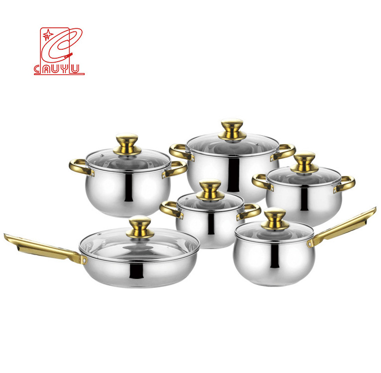 Manufacturer 12pcs stainless steel cookware set cooking pot kinox cookware set