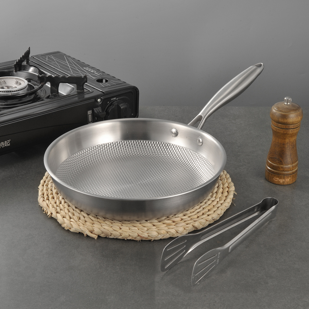 New Design Tri-ply Steel Non-stick Frying Pan Cooking Pan Cookware