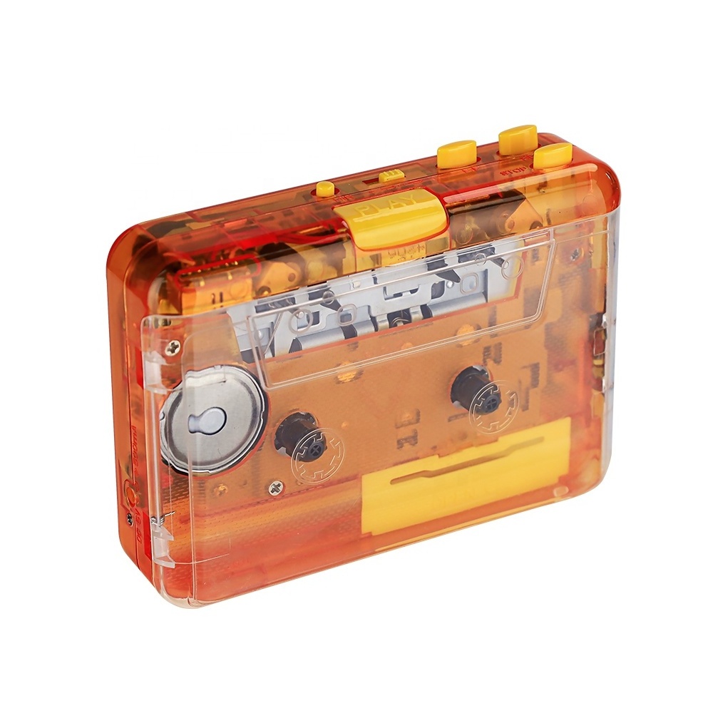 Retro OEM ODM Transparent Orange Stereo MP3 Converter Tape Cassette Walkman Player