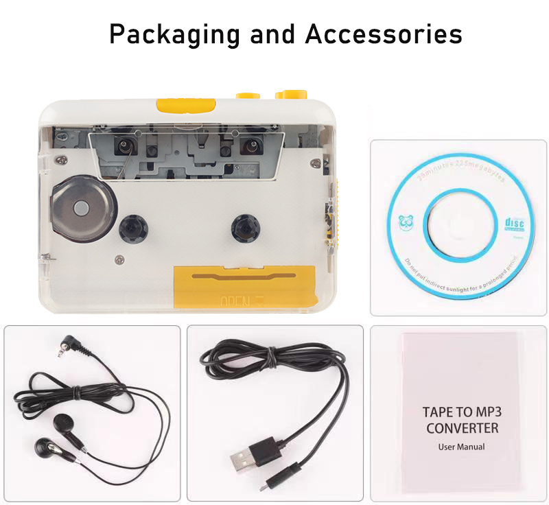 Factory Direct Sale Pink Transparent Walkman Portable Cassette Player With Recorder Odm Oem cassette tape Audio Music Player