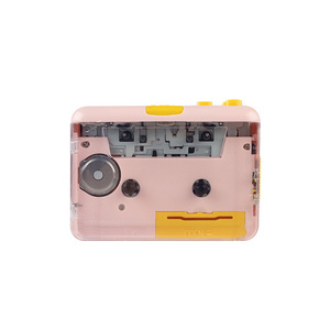 Factory Direct Sale Pink Transparent Walkman Portable Cassette Player With Recorder Odm Oem cassette tape Audio Music Player