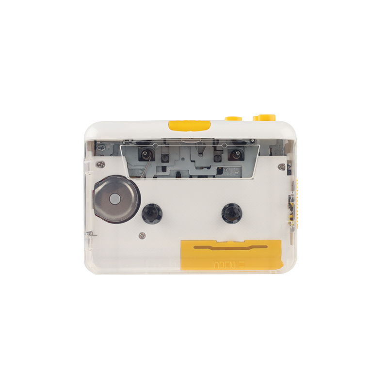 Factory Customised Portable Lovely Lady Transparent Pink Audio Tape to MP3 Converter Cassette Player