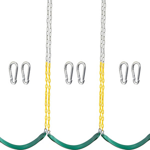 Green Swing Seats Heavy Duty with 66" Chain, Swing Set Accessories Replacement with Snap Hooks for Kids Outdoor Play Playground