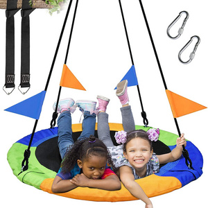 40 Inch Saucer Tree Swing Outdoor Adjustable Flying Saucer Swing for Kids Large Round Tire Swings